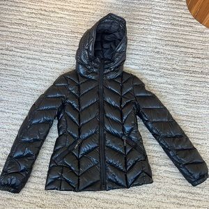 Moncler Black Women's Short Puffer Jacket With Hood Size 2